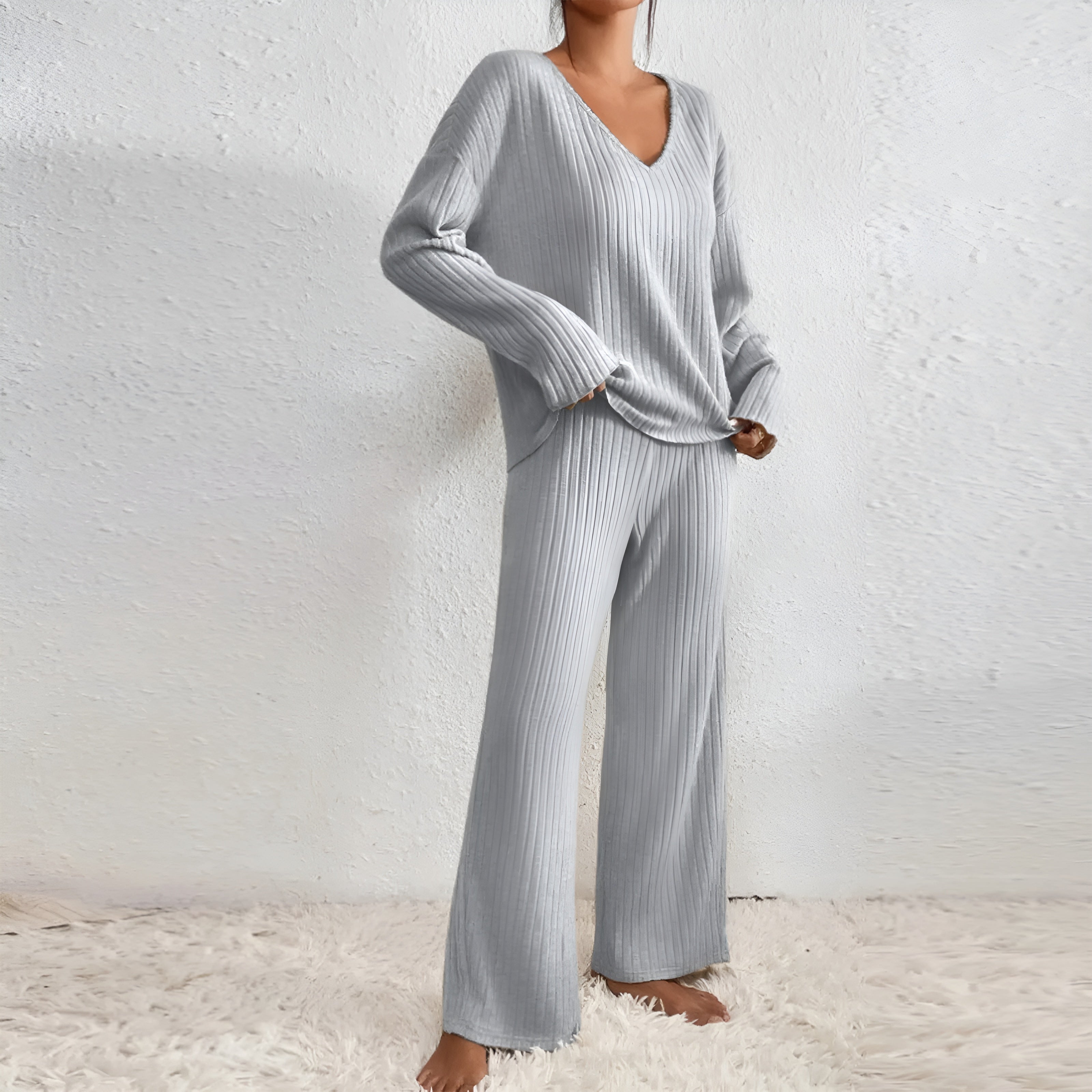 Elena – Blød Strikket Lounge Sæt til Kvinder