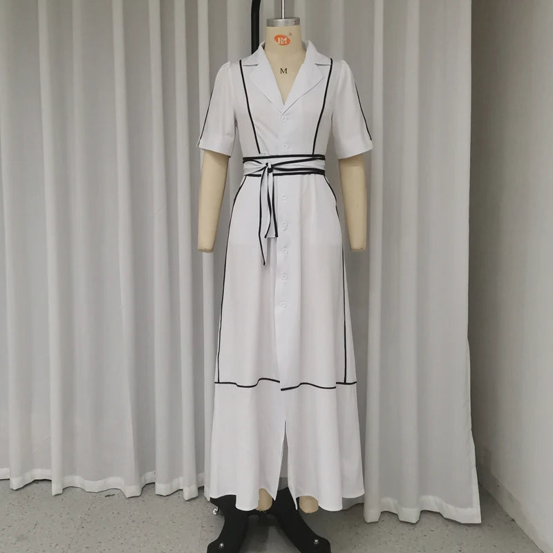 Abigail – Kleurblok Maxi Jurk voor Dames