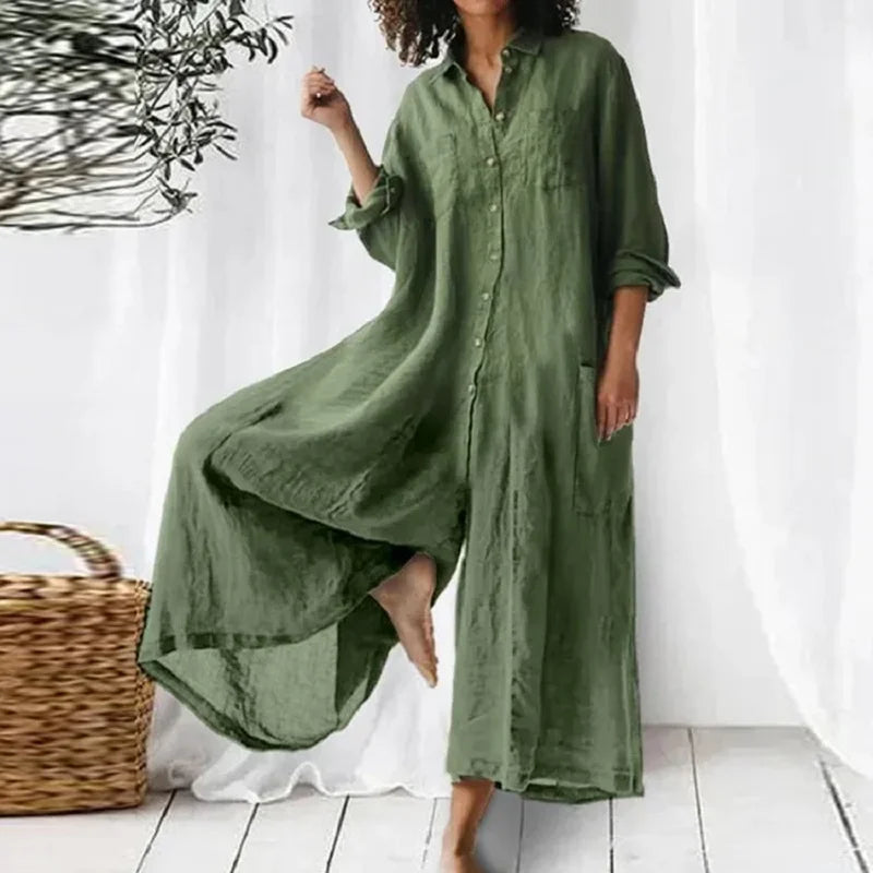 Amelia – Relaxed-Fit Dame Maxi Kjole i Hør
