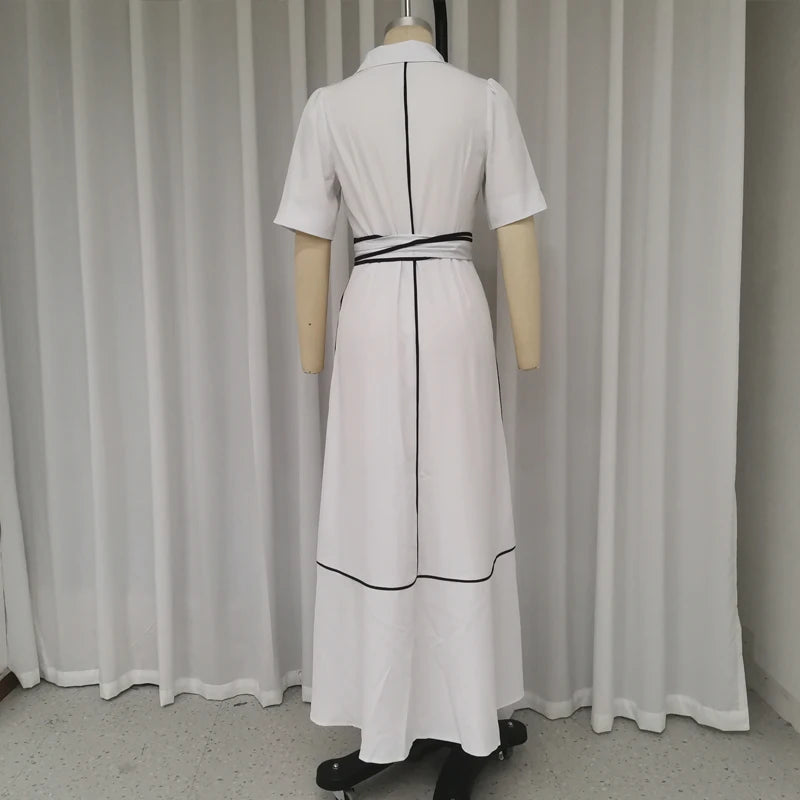 Abigail – Kleurblok Maxi Jurk voor Dames