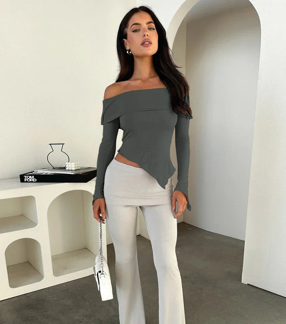 Isabella – Kvinders Slim Fit Off-Shoulder Bluse