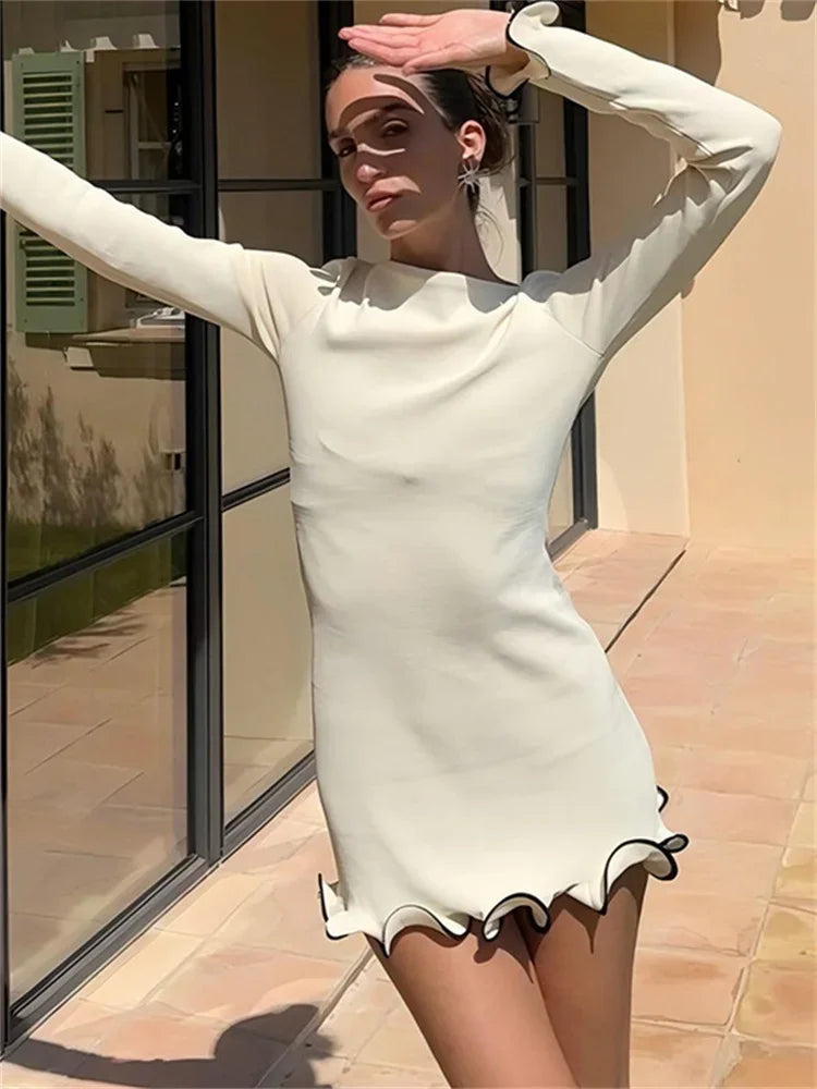 LorenzoSarti Kjole med flæser til kvinder