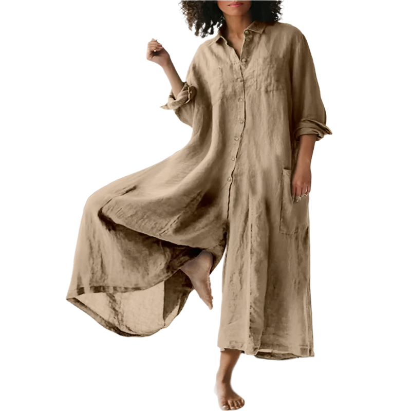 Amelia – Relaxed-Fit Dame Maxi Kjole i Hør