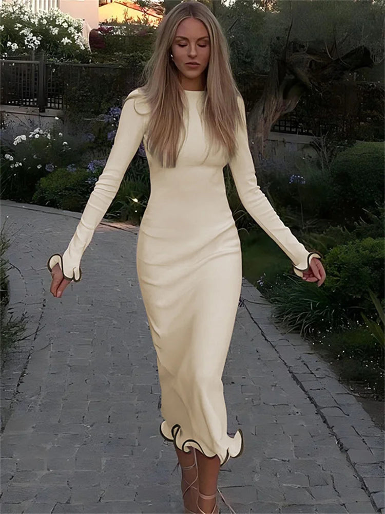 LorenzoSarti Kjole med flæser til kvinder