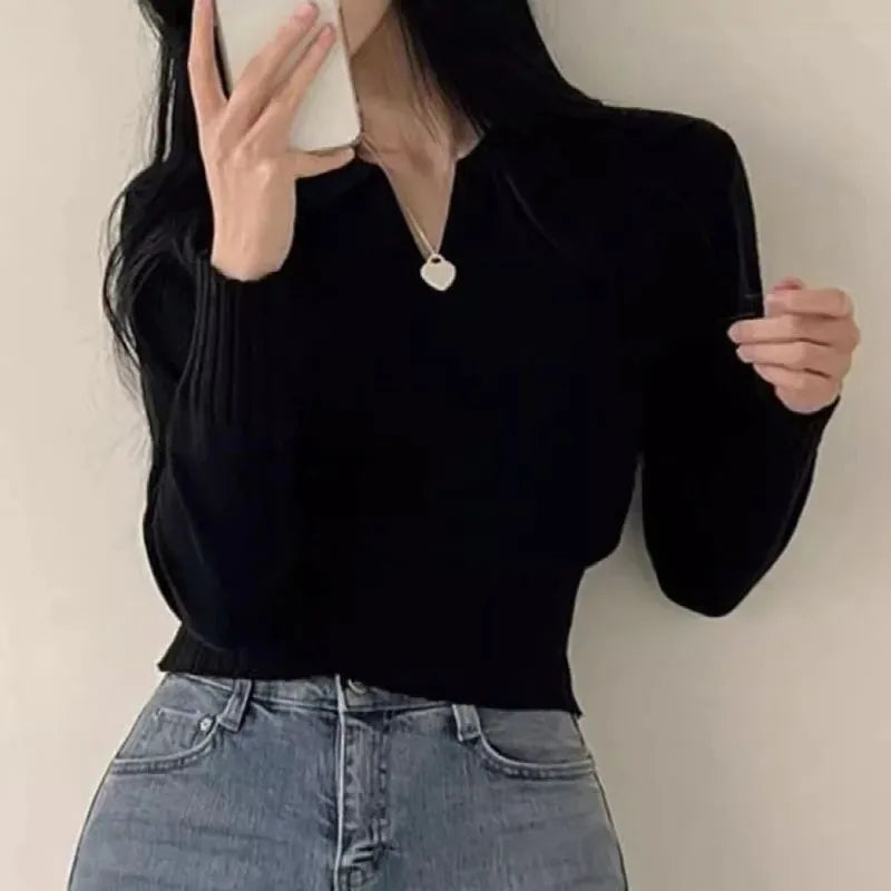 Isabella – Slim-Fit Strikket Damebluse