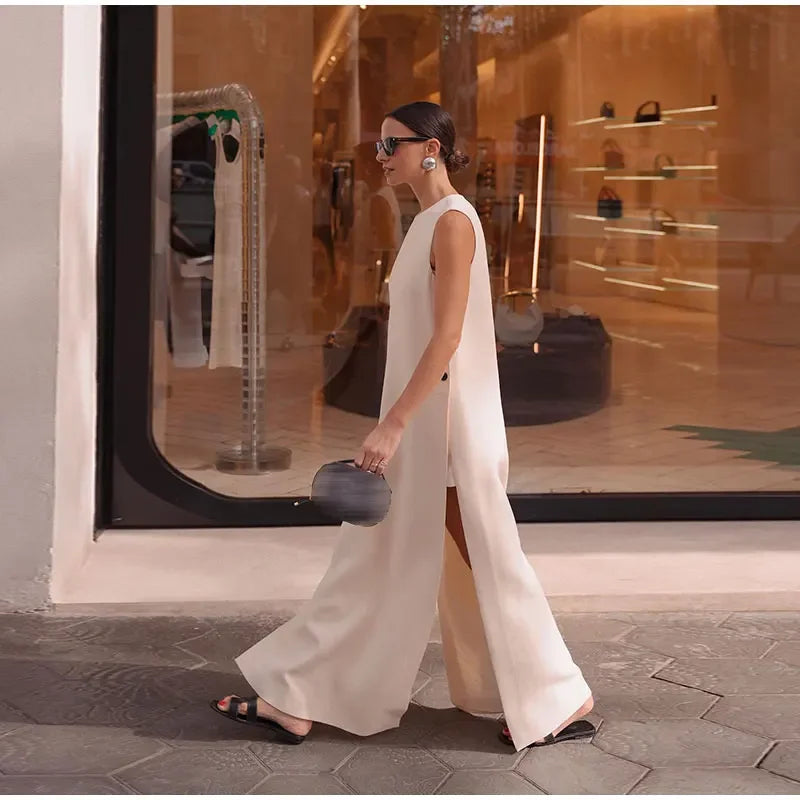 Sophia – Elegant Ærmeløs Maxi Kjole til Kvinder