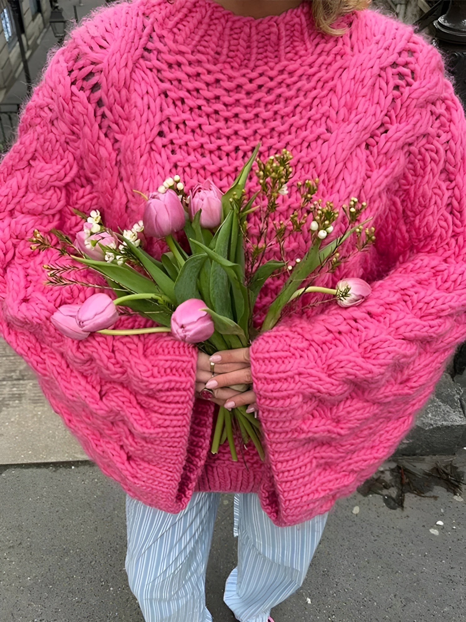 Amélie – Komfortabel Oversize Strikket Damecardigan