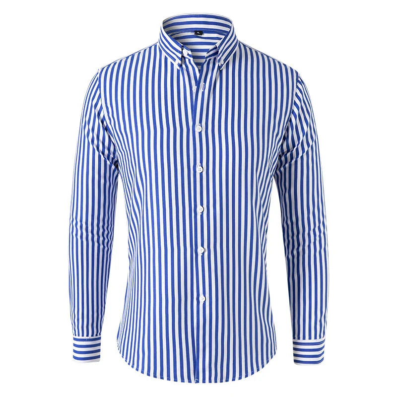 Colvani – Stribet Slim Fit Skjorte til Mænd
