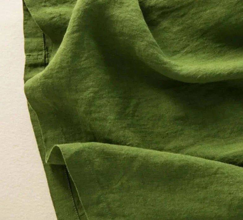 Sofia – Åndbar Bomuld-Hør Midi Kjole til Kvinder