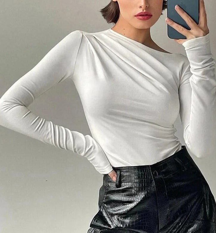 Isabella – Højelastisk Asymmetrisk Damebluse