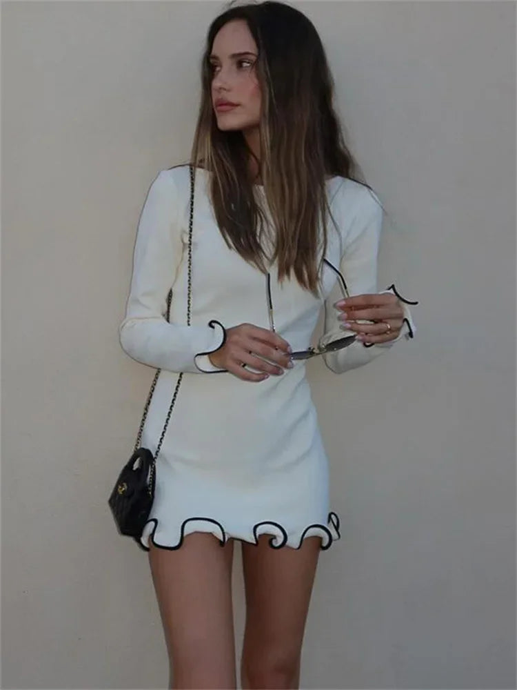 LorenzoSarti Kjole med flæser til kvinder