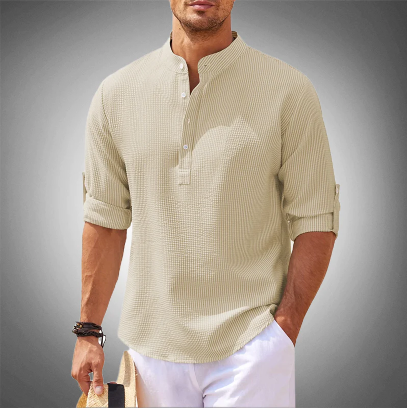 Lorenzo – Stretch-Fit Herre Henley Skjorte
