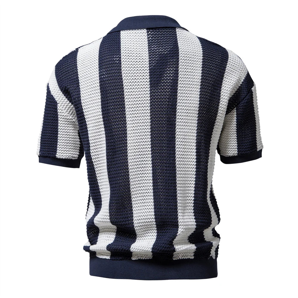 Enzo – Retro Mesh Strikket Herrepolo