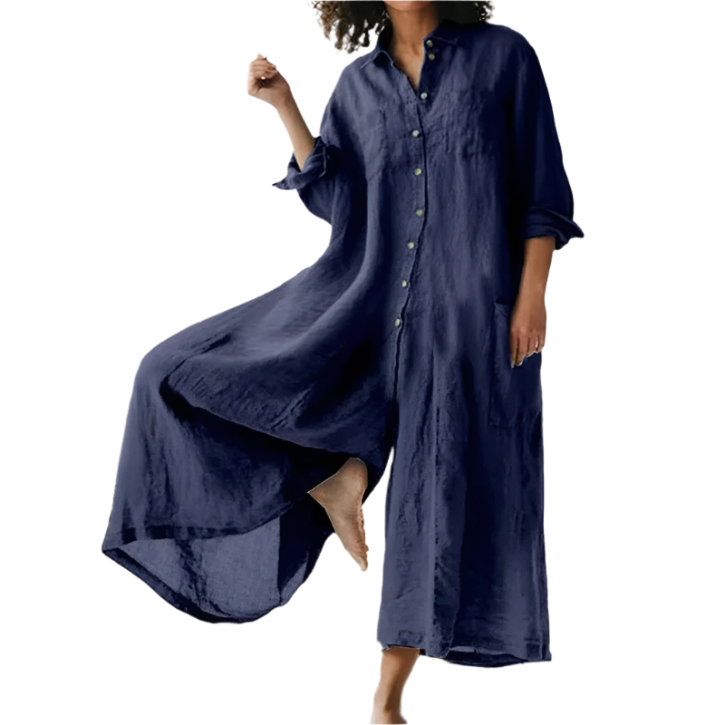 Amelia – Relaxed-Fit Dame Maxi Kjole i Hør