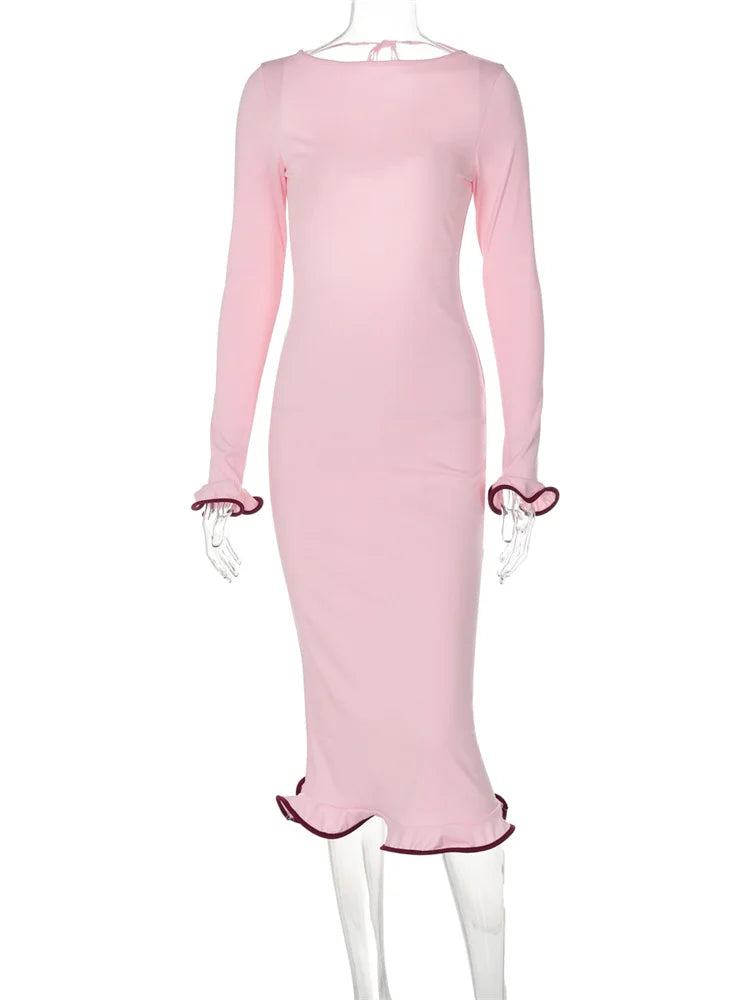 LorenzoSarti Kjole med flæser til kvinder