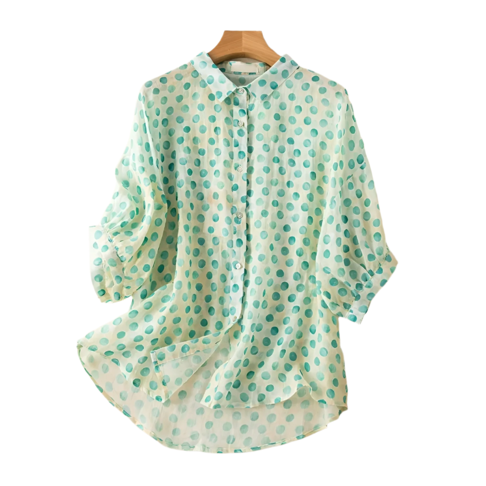 Luciana – Let Polkaprikket Damebluse i Hør