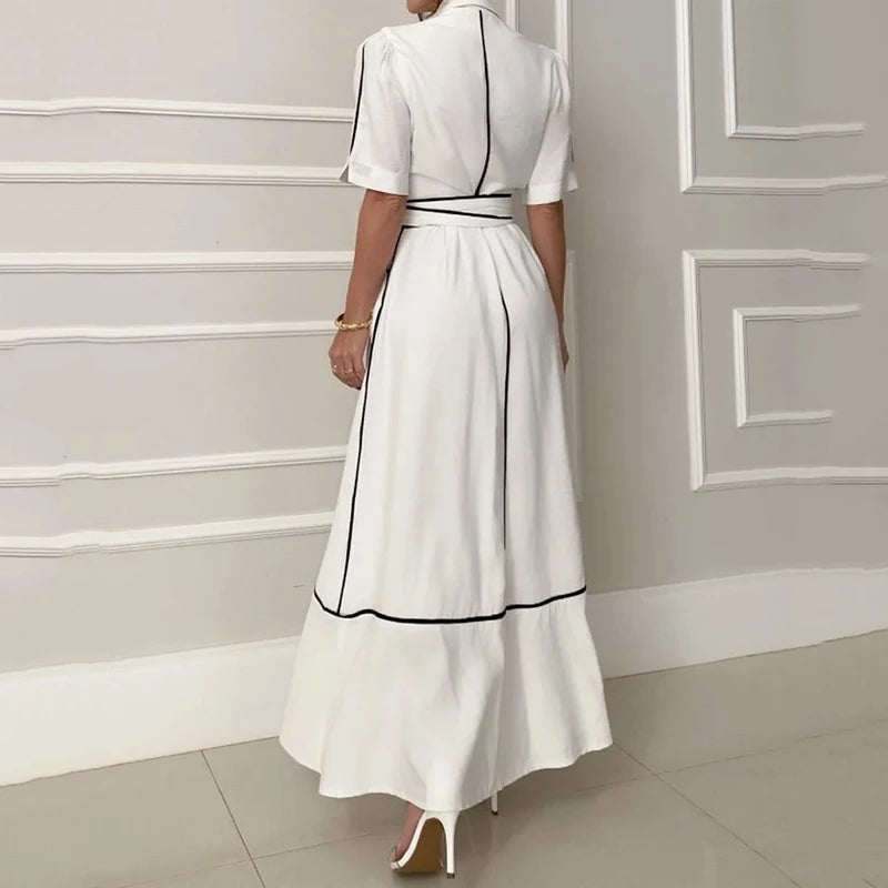 Abigail – Kleurblok Maxi Jurk voor Dames