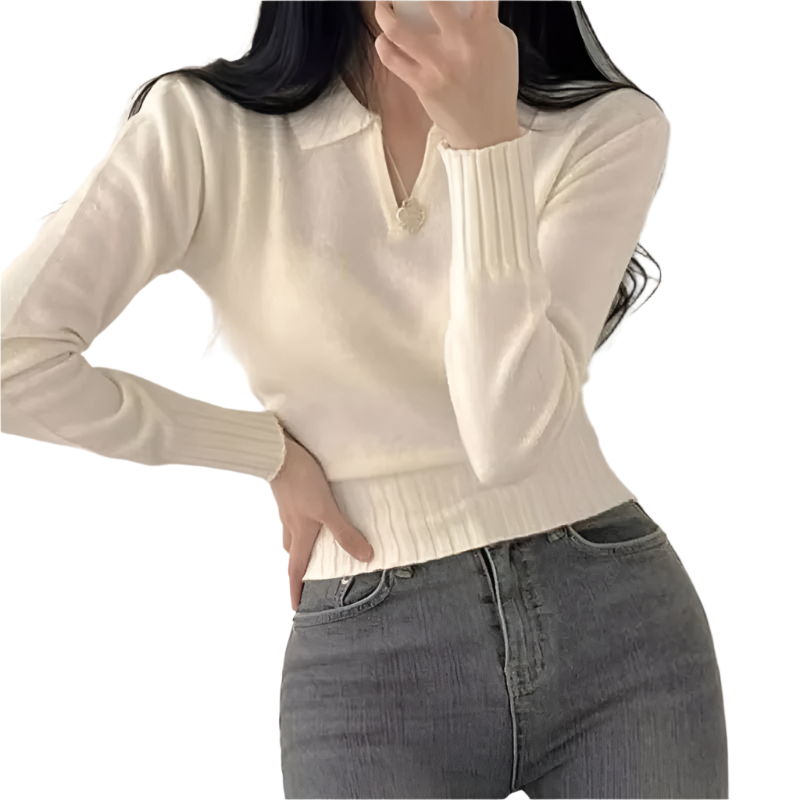 Isabella – Slim-Fit Strikket Damebluse