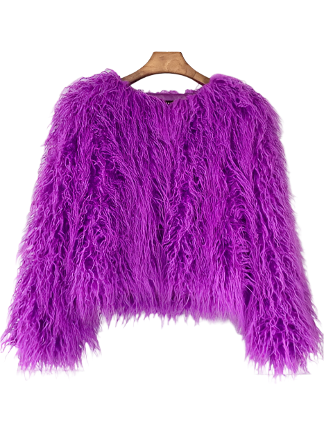 Elisa - Vibrant Unisex Festival Faux Fur Jacket