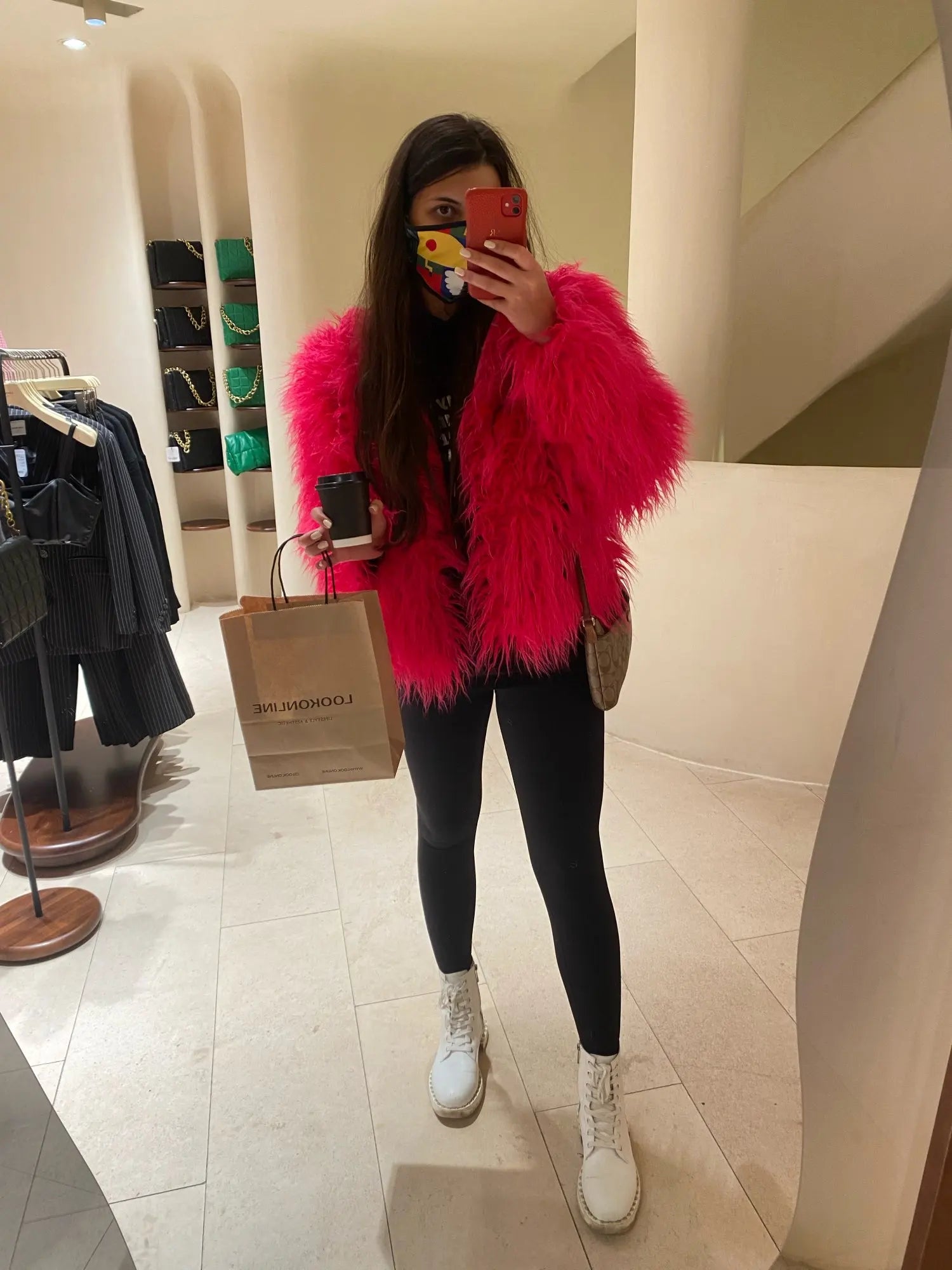 Elisa - Vibrant Unisex Festival Faux Fur Jacket