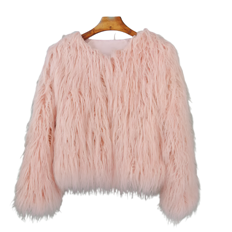 Elisa - Vibrant Unisex Festival Faux Fur Jacket