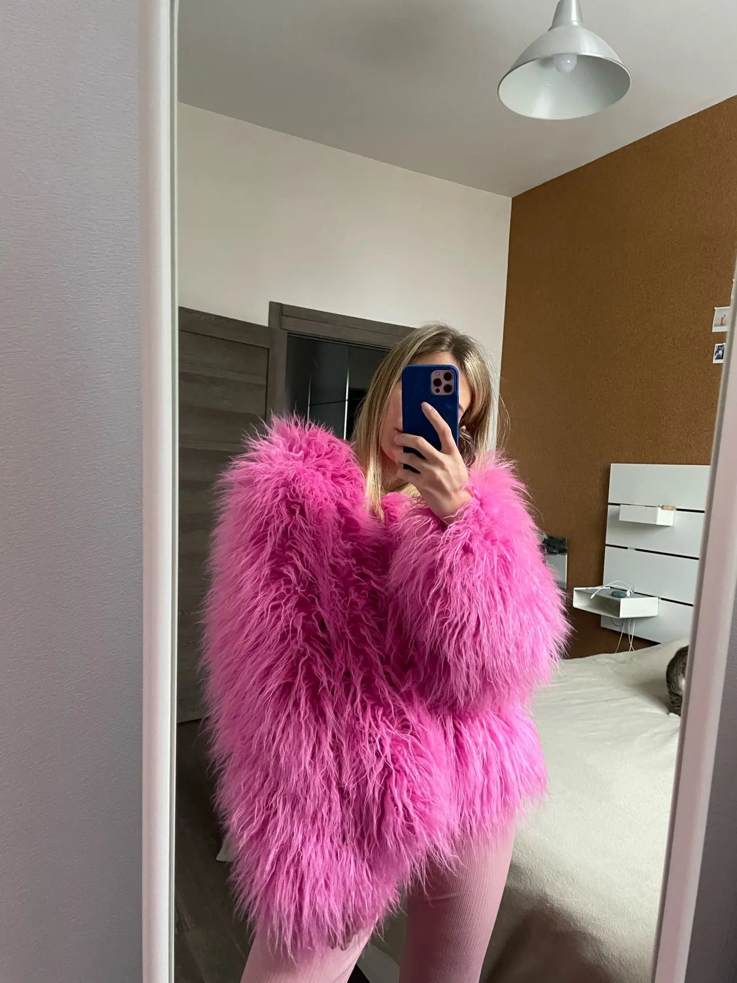 Elisa - Vibrant Unisex Festival Faux Fur Jacket