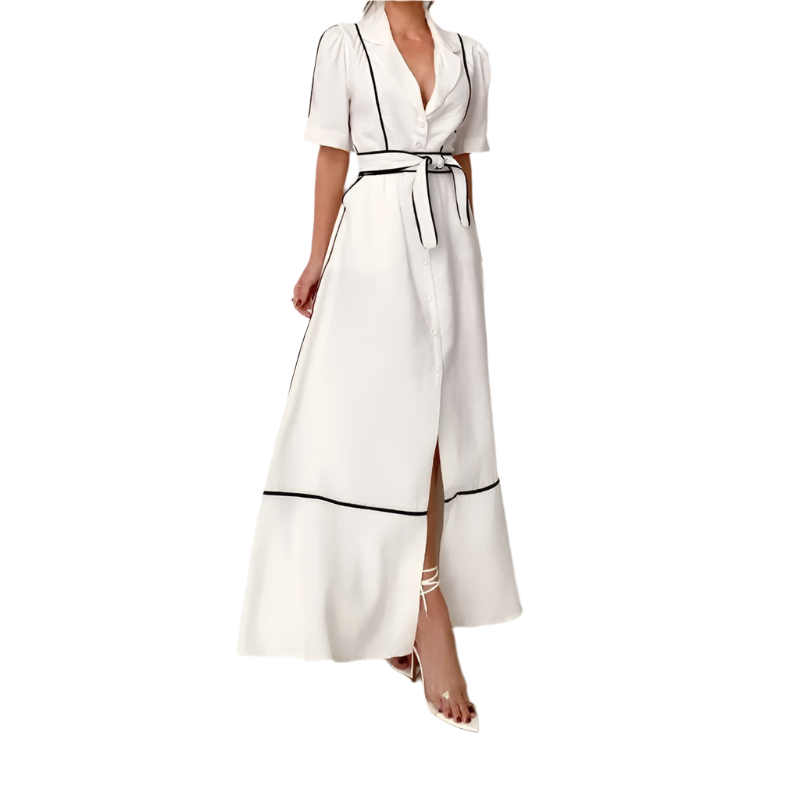 Abigail – Kleurblok Maxi Jurk voor Dames