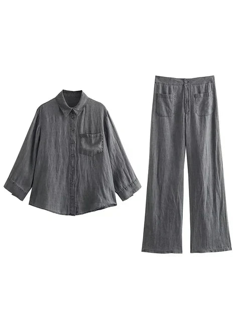 SofiaRanieri Plain Højtaljede Lange Bukser til kvinder