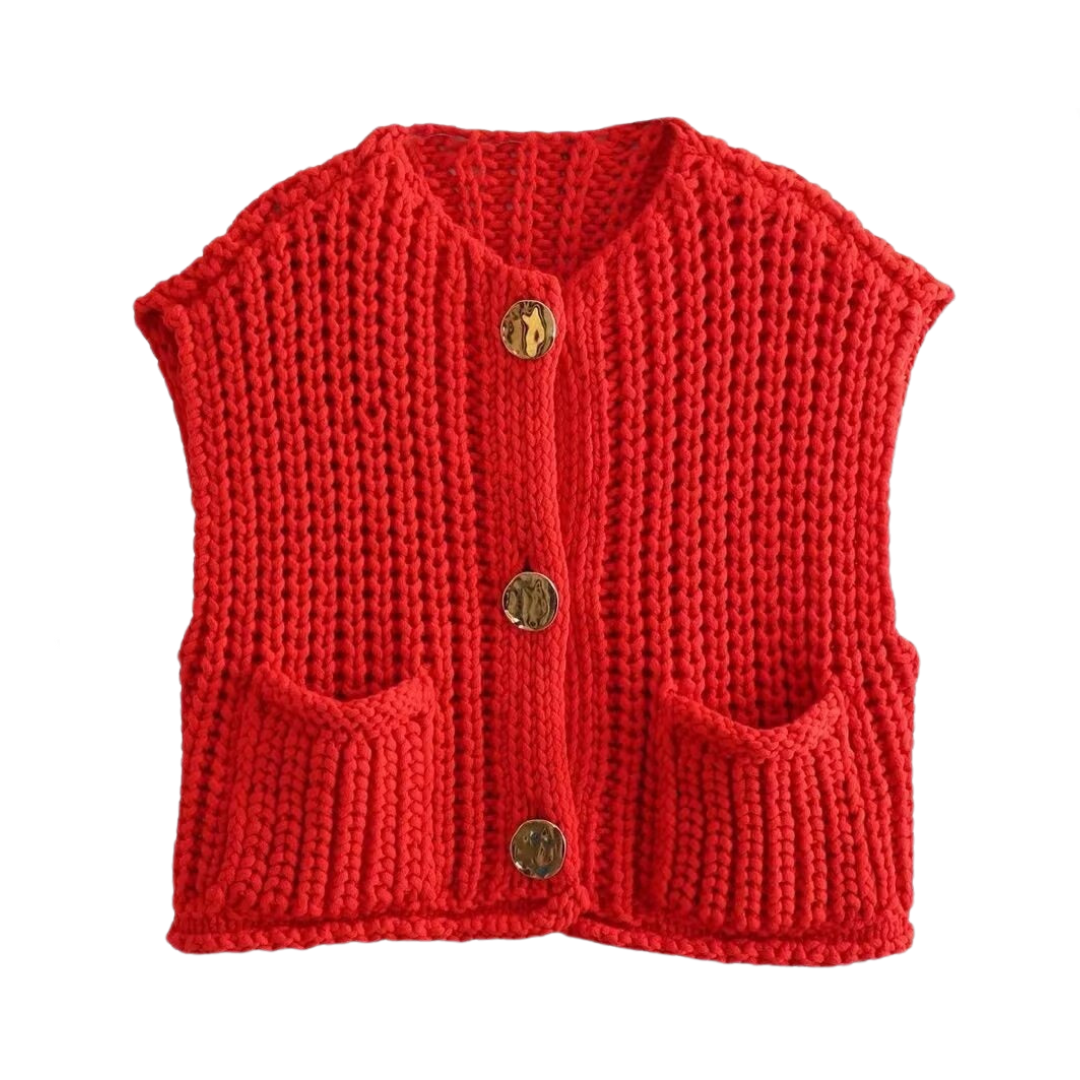 NicolaFerzetti Strikket Cropped Vest til kvinder