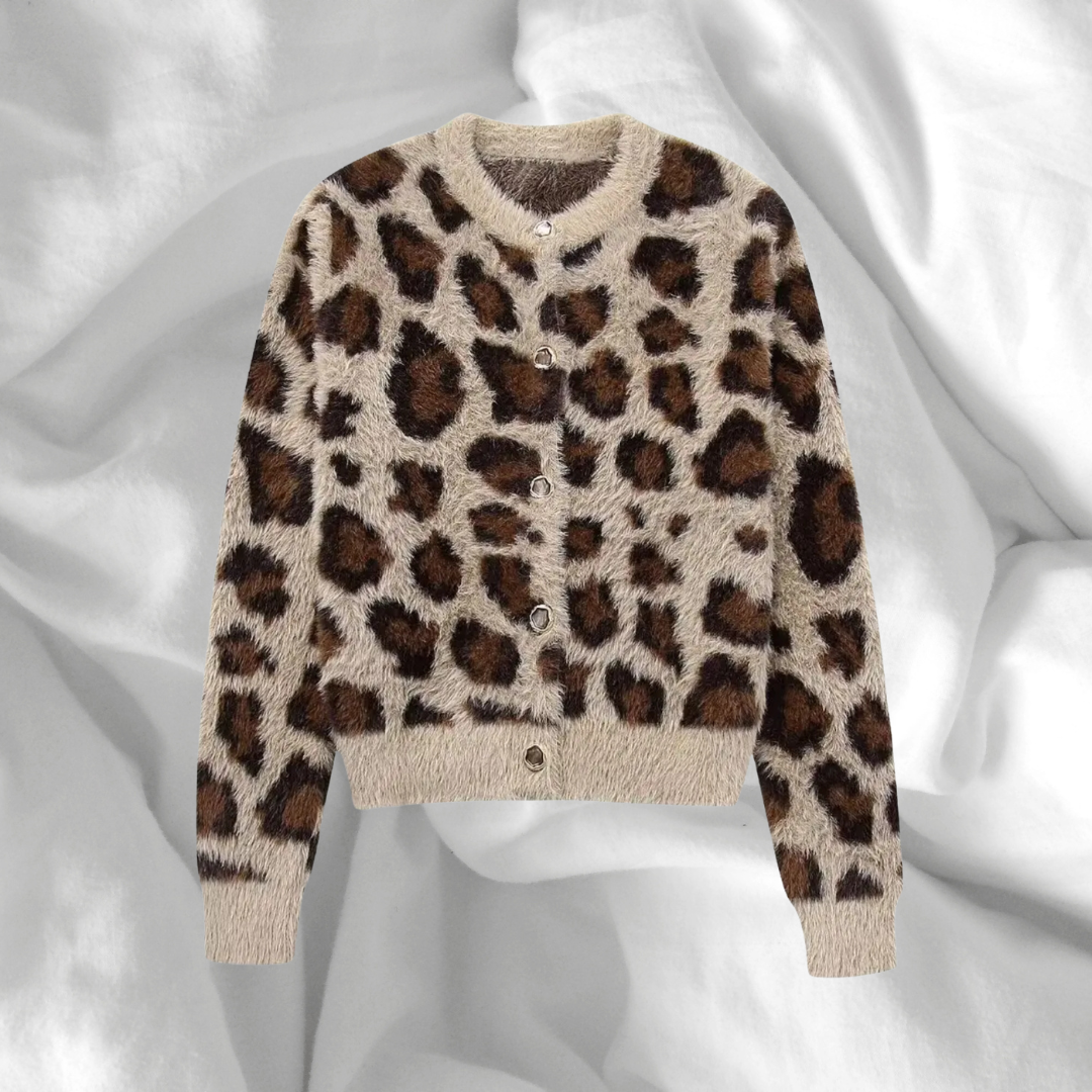 Astrid | Leopard cardigan-trøje