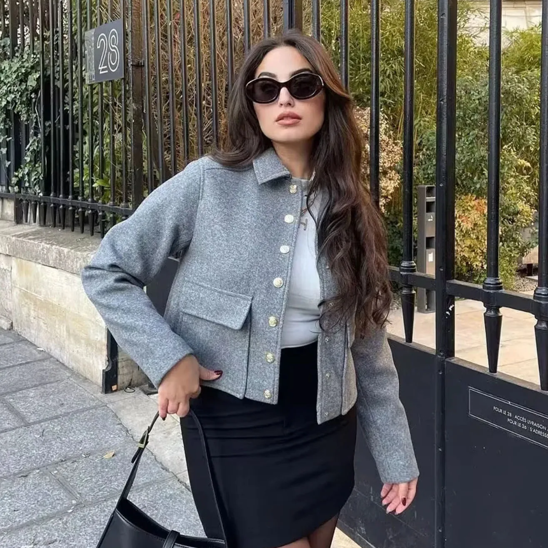 SofiaCorsi Aviator Sort Jakke Til Kvinder