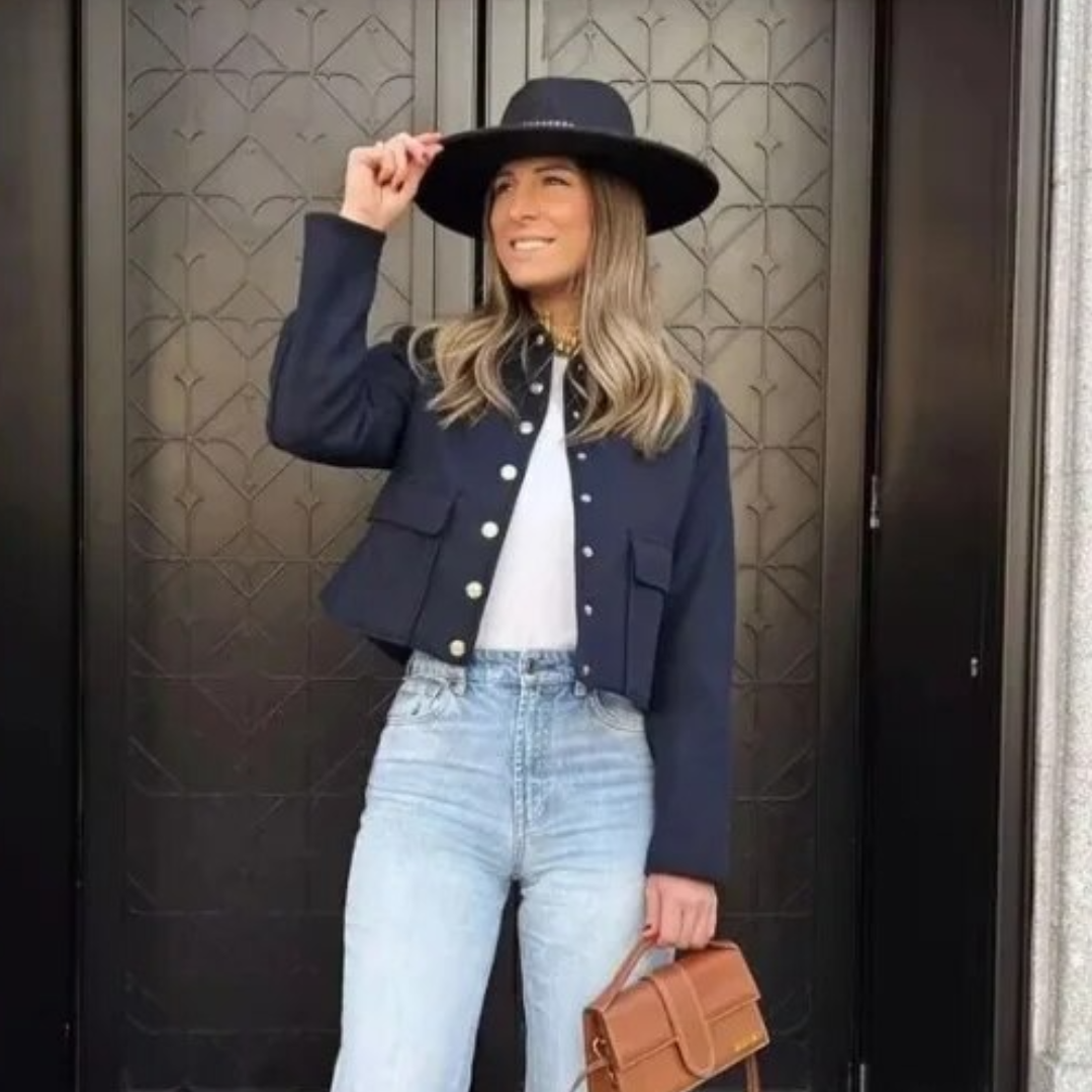 SofiaCorsi Aviator Sort Jakke Til Kvinder
