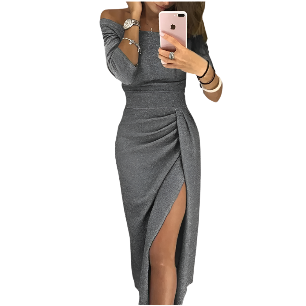 Isabella – Off-Shoulder Glitter Aftenkjole til Kvinder