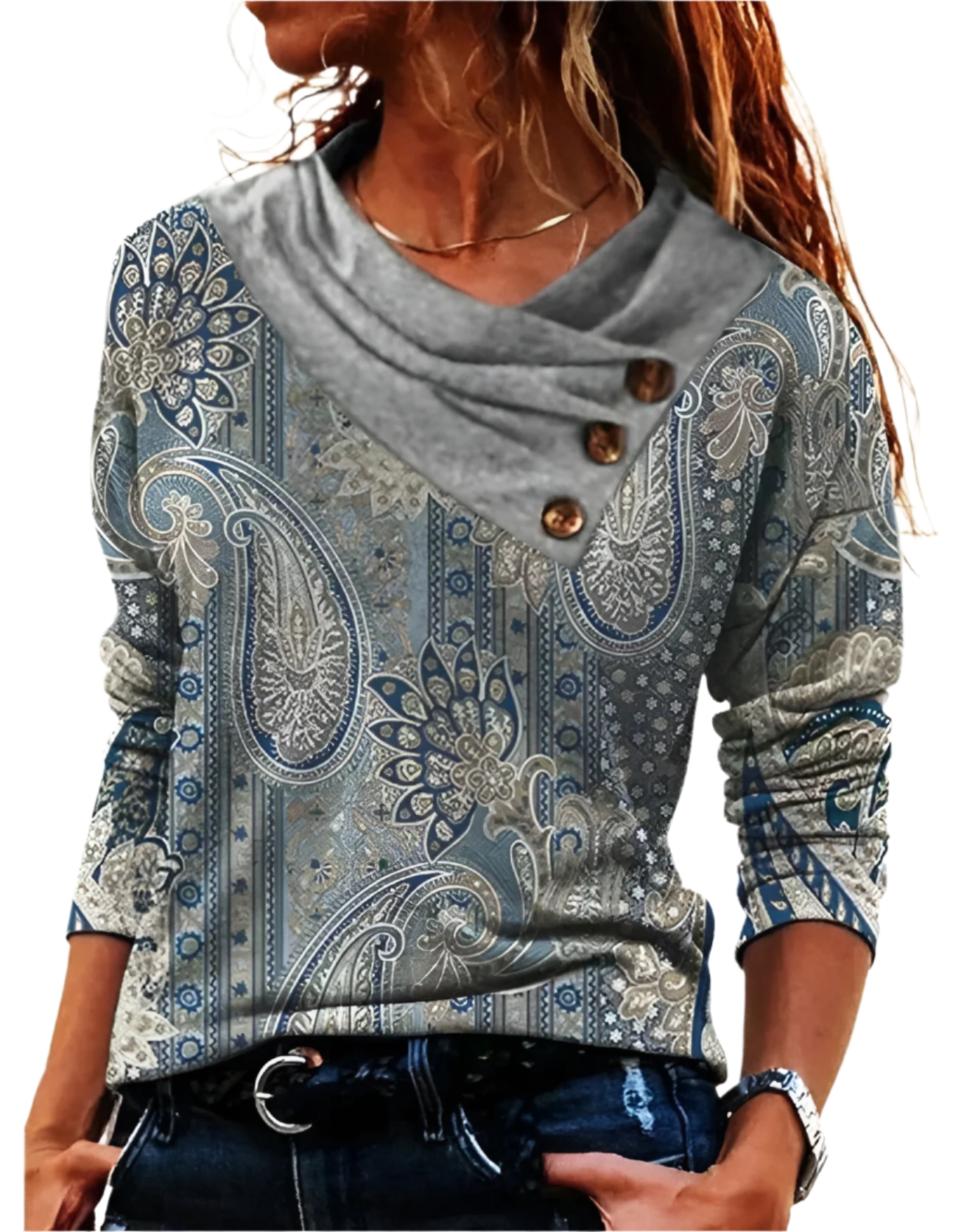 Amara – Retro-Chic Damebluse med Luksuriøst Look