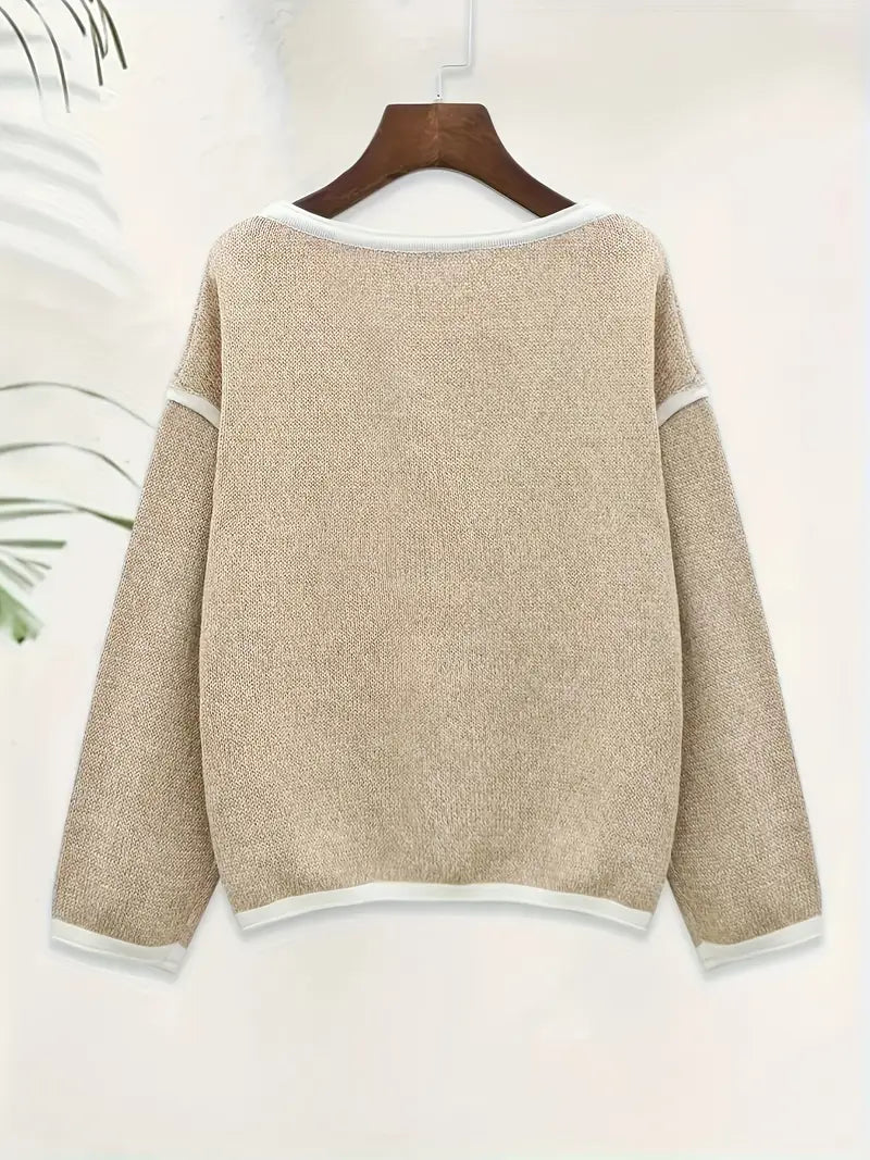 Adele – Strikket Sweater med Rund Hals til Kvinder