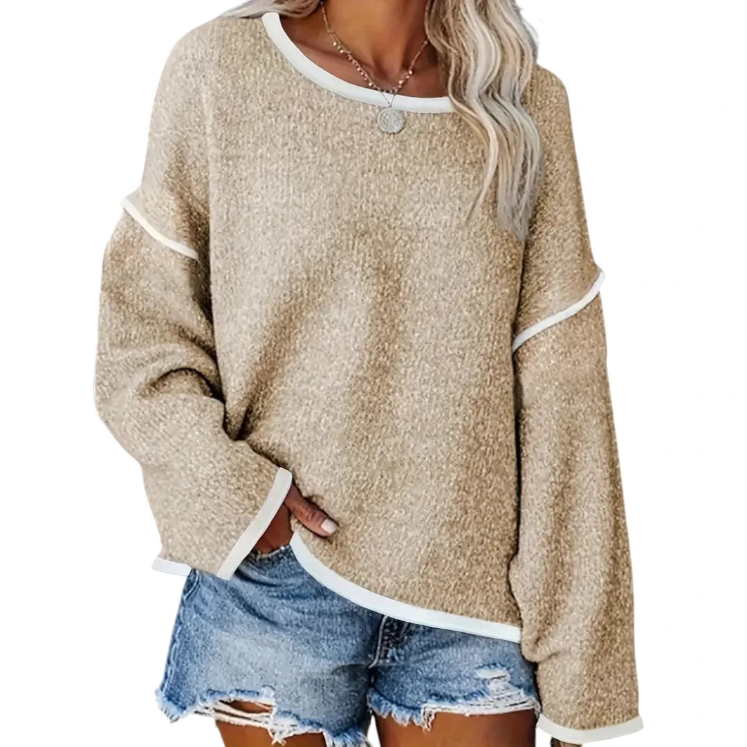 Adele – Strikket Sweater med Rund Hals til Kvinder