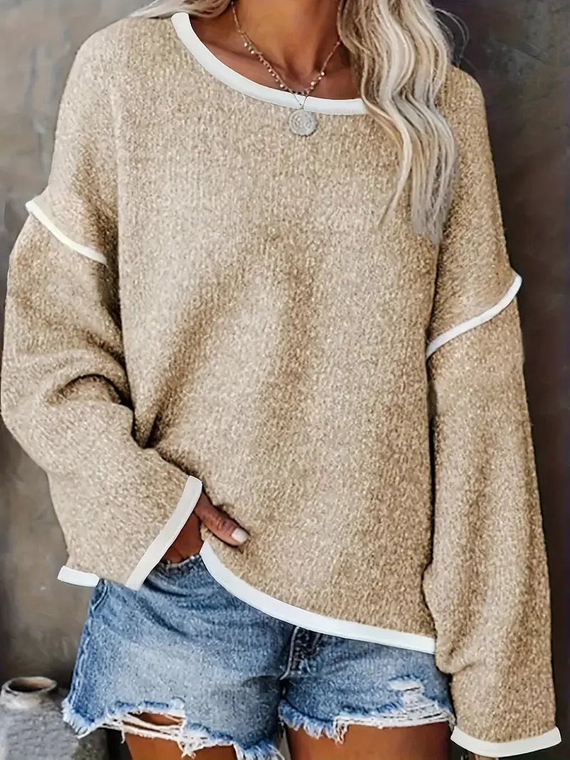 Adele – Strikket Sweater med Rund Hals til Kvinder