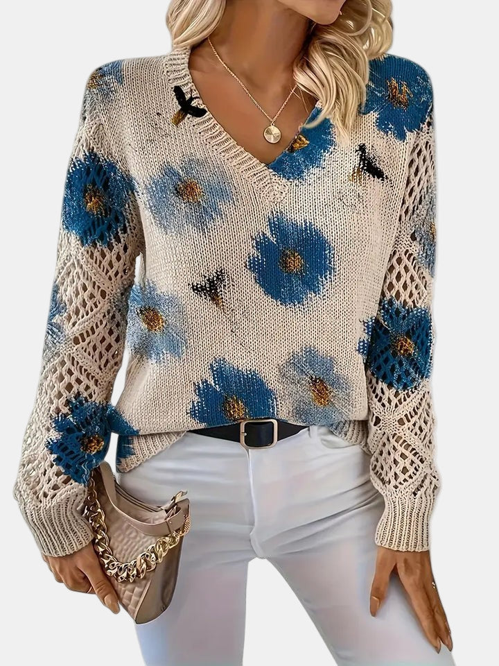 Agata – Elegant cardigan med blomsterprint til kvinder