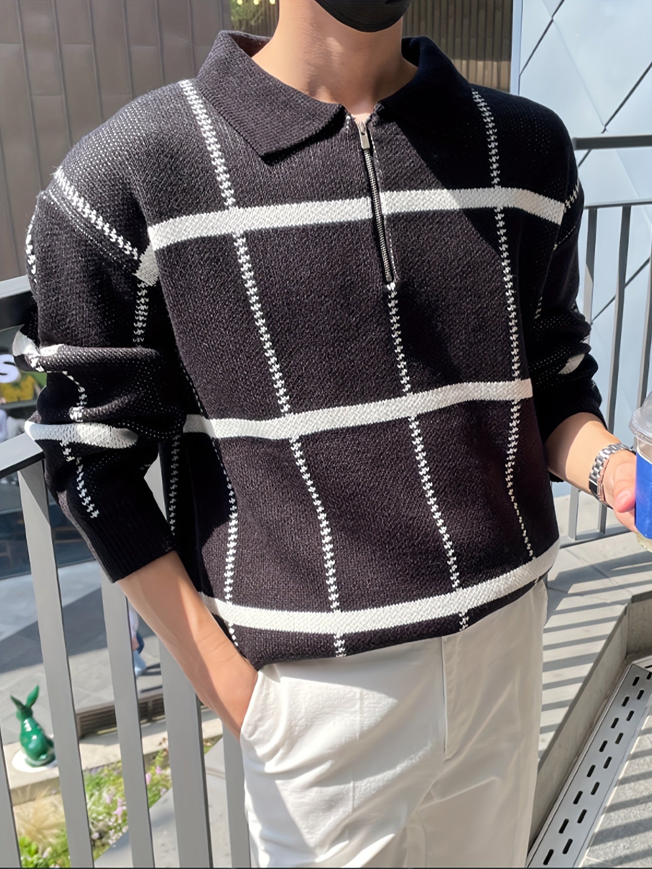 Lorenzo – Halv-Zip Herresweater med Tern