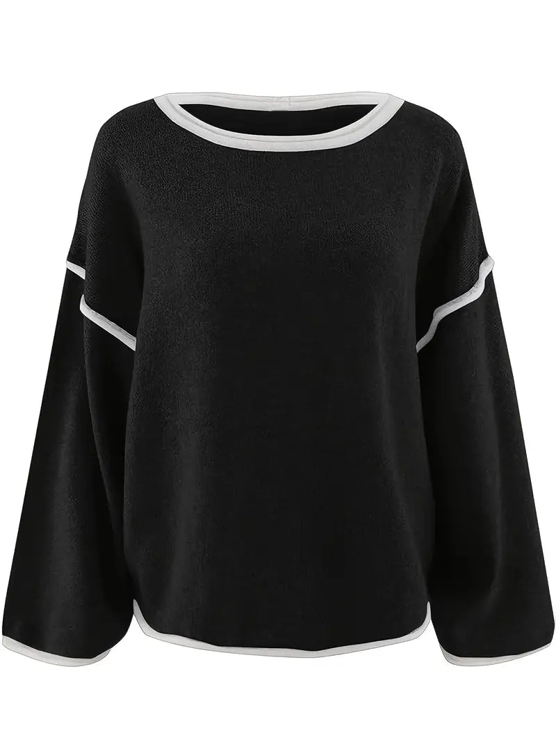 Adele – Strikket Sweater med Rund Hals til Kvinder
