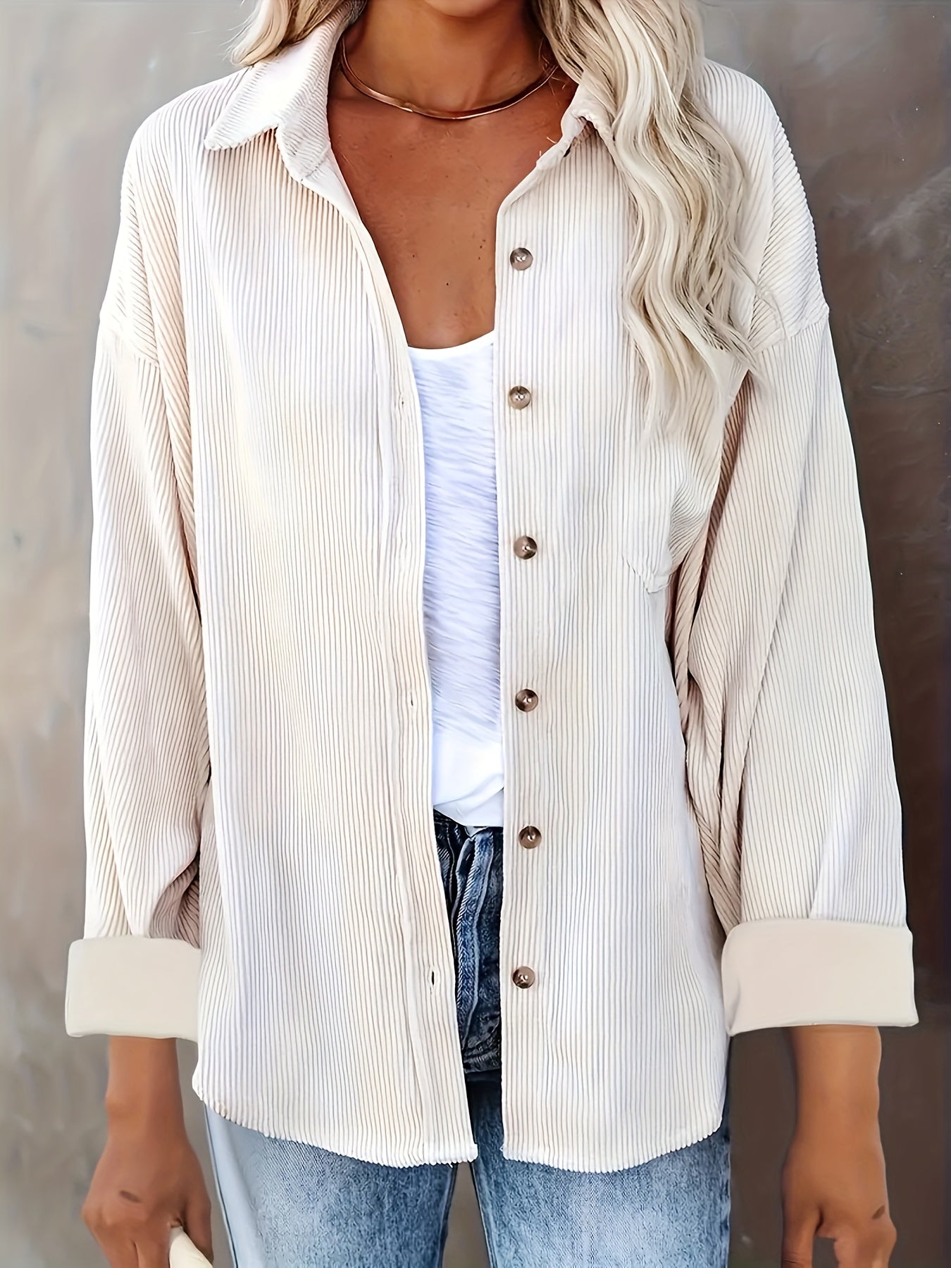 Sofia – Oversized Dame Corduroy Skjorte