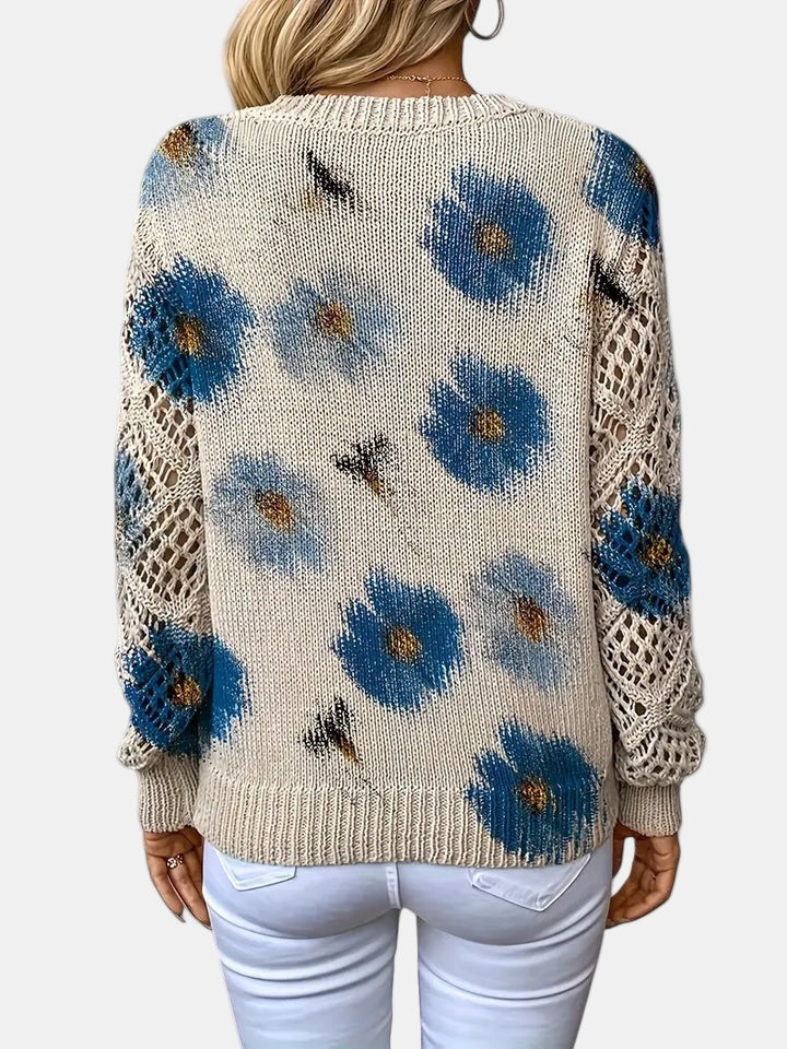 Agata – Elegant cardigan med blomsterprint til kvinder