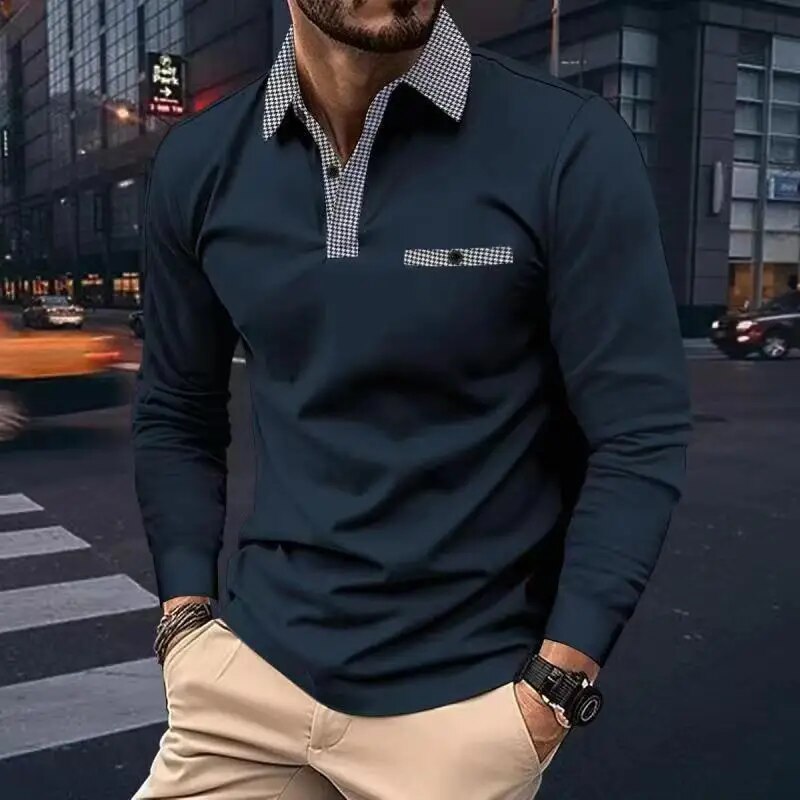 GianniSeta langærmet poloshirt til mænd
