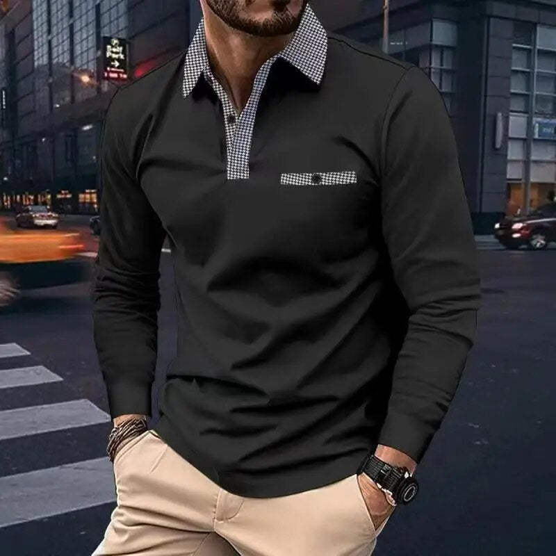 GianniSeta langærmet poloshirt til mænd