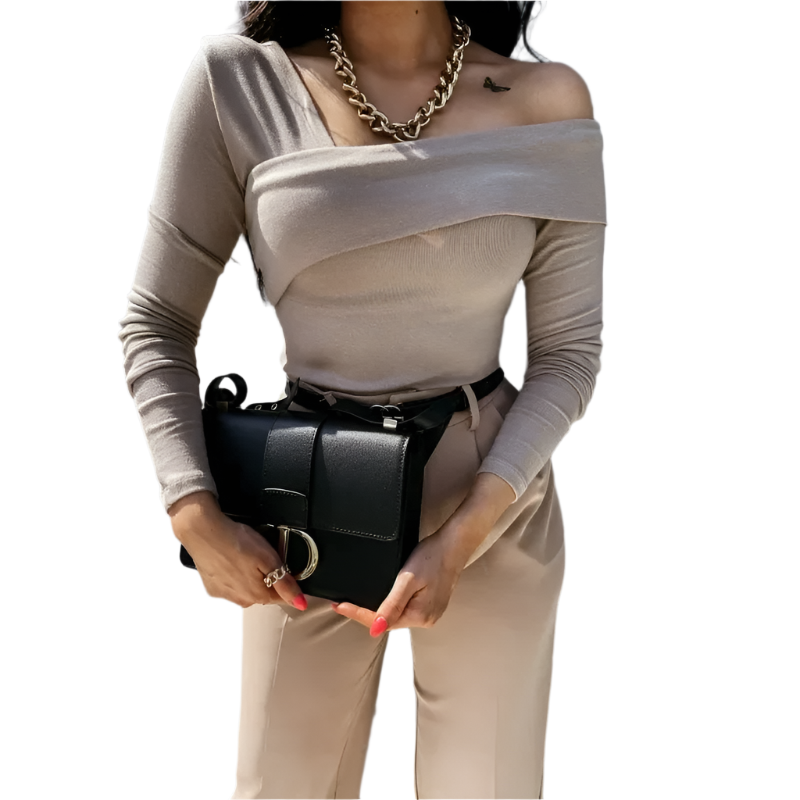Isabella – Ribstrikket Wrap Damebluse