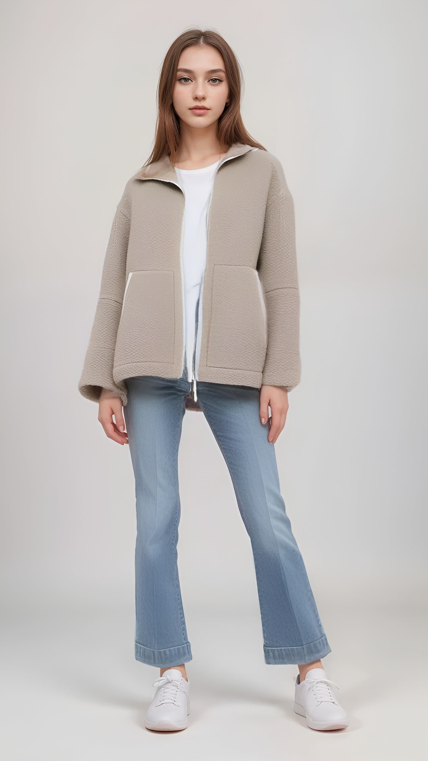 Clara – Varm Teddy Fleece Damejakke