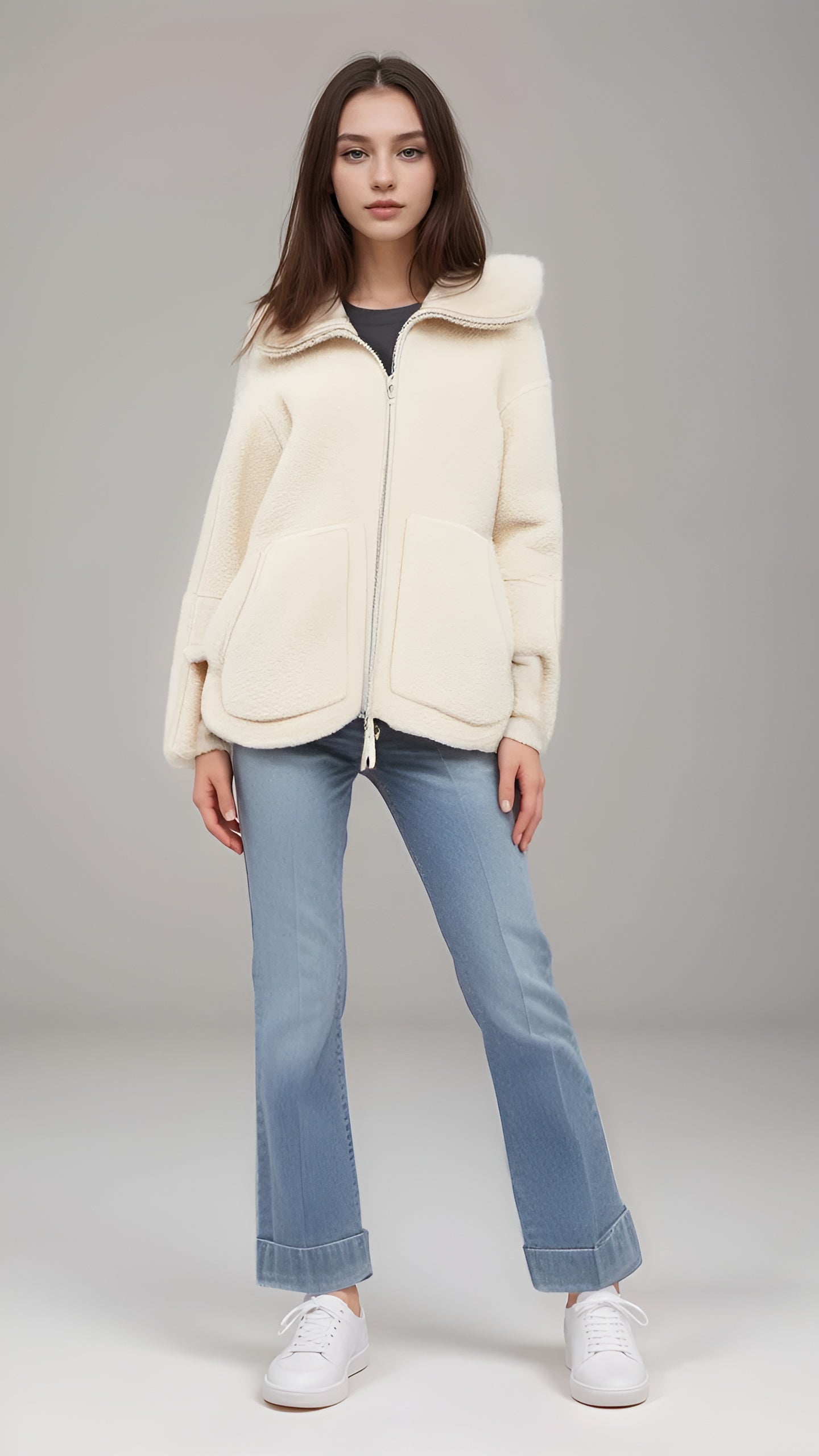 Clara – Varm Teddy Fleece Damejakke