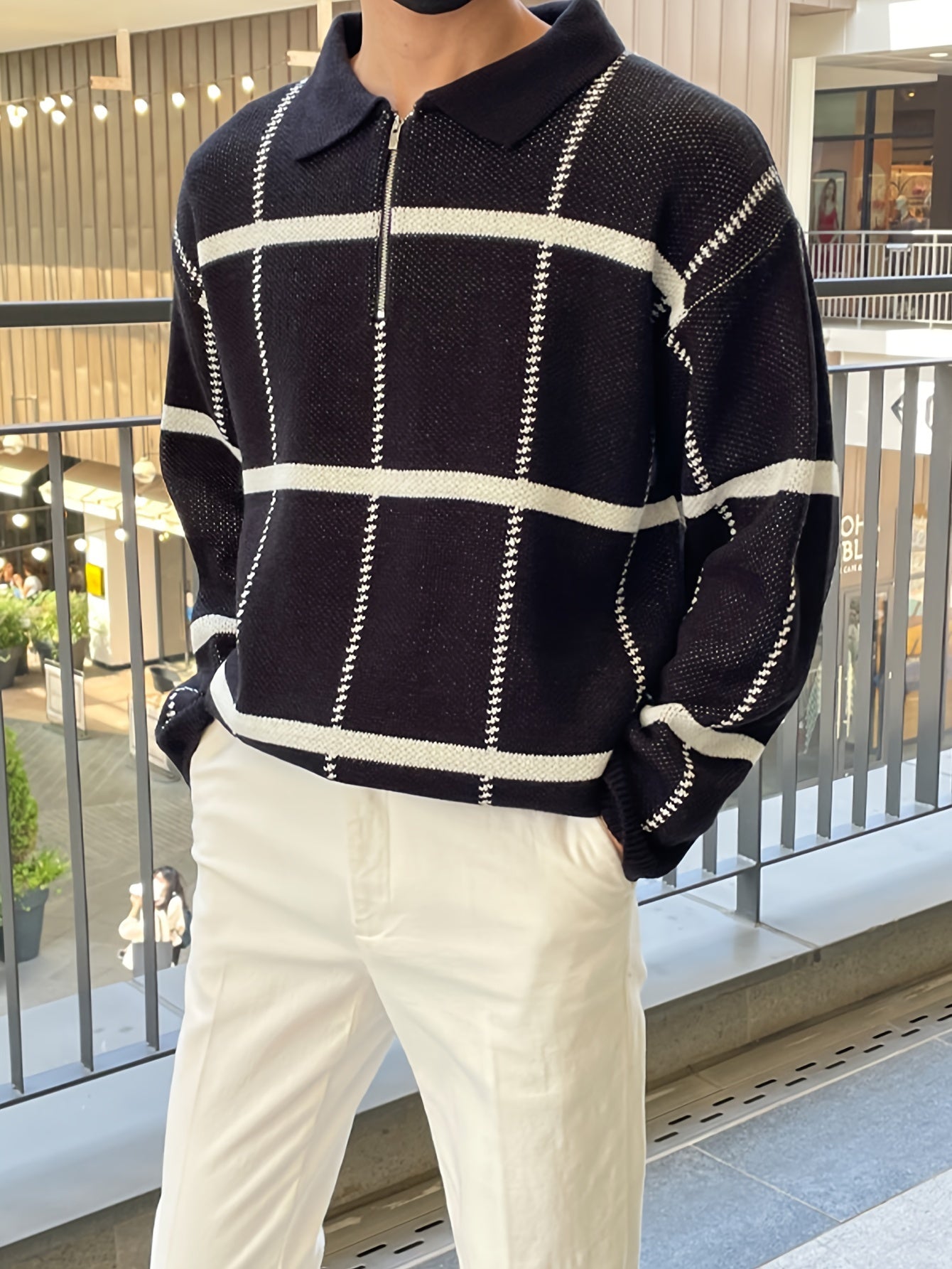 Lorenzo – Halv-Zip Herresweater med Tern