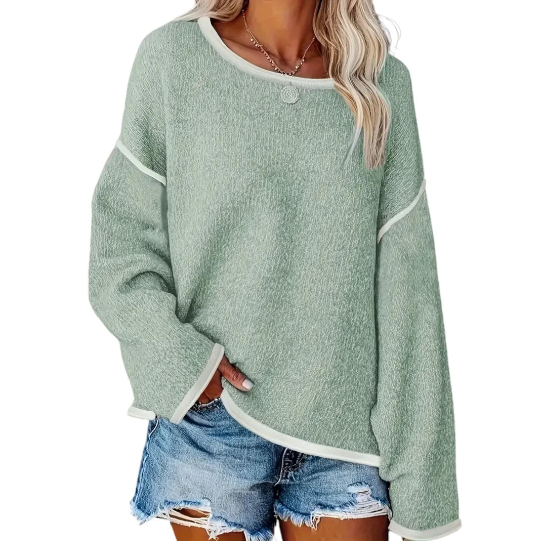 Adele – Strikket Sweater med Rund Hals til Kvinder