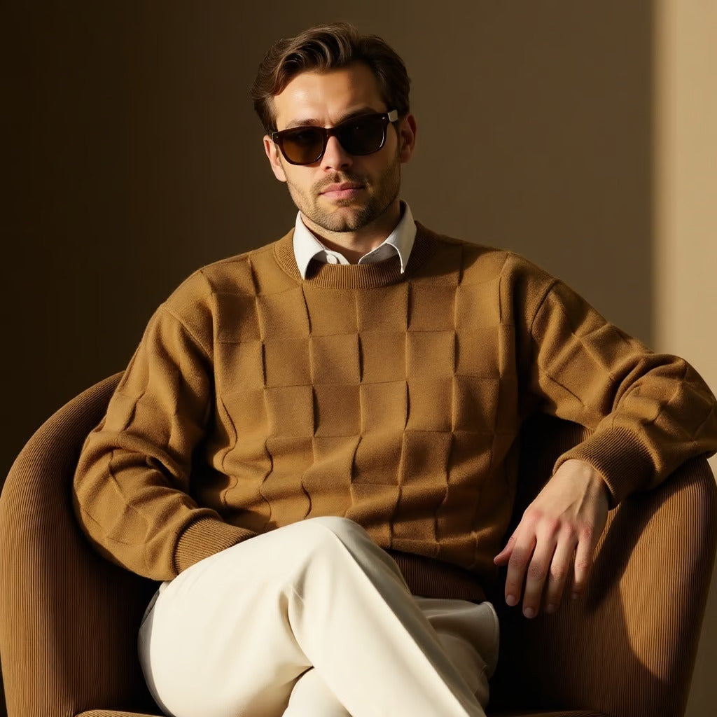 Alessandro – Herresweater med Klassisk Ternemønster